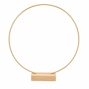 Arceau doré sur support bois - Ø 32,5 cm