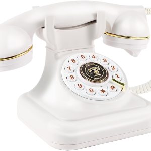 Téléphone Guestbook Audio Vintage Blanc