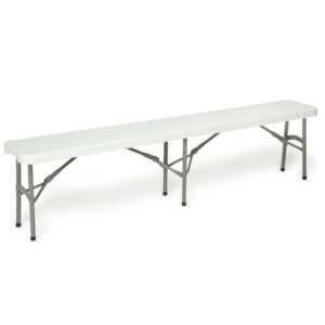 Banc pliant blanc 4 personnes - L 180 cm