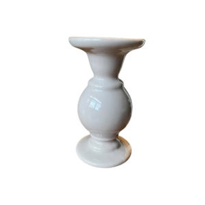 Bougeoir blanc sur pied large - 17 cm