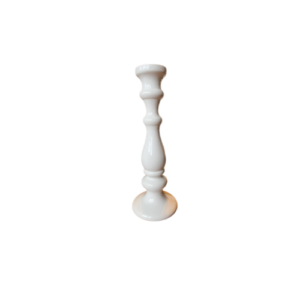 Bougeoir blanc sur pied - 20 cm