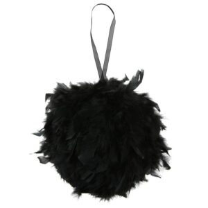 Boule de plumes noire - 10 cm
