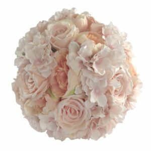 Boule de fleurs pêches - D 25 cm