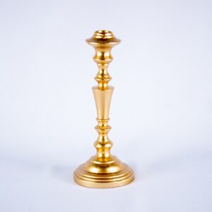 Bougeoir doré sur pied - H 23 cm