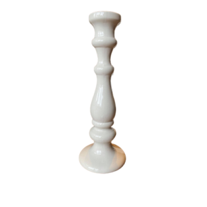Bougeoir gris sur pied - H 27 cm