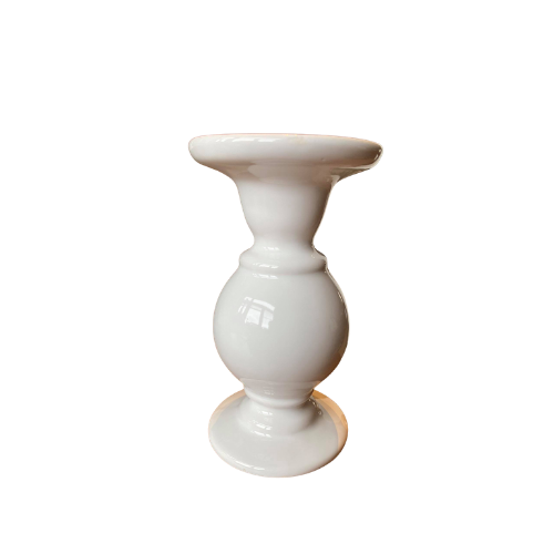 Bougeoir rose sur pied large - 17 cm