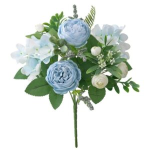 Bouquet de banc artificiel bleu - D 25 cm
