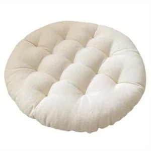 Coussin blanc/beige rond pour fauteuil Emmanuelle