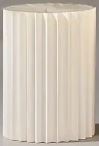 Colonne blanche striée en carton - H 40 cm