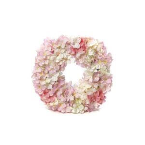 Couronne de fleurs blanches et roses - D 30 cm