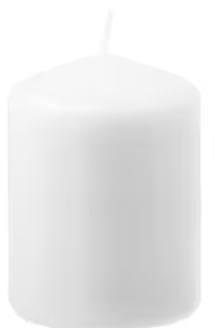 Bougie cylindrique blanche  -  8 cm