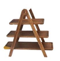 Présentoir en bois à étages - H 42 cm