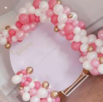 Fond blanc rond avec flocage ( hors ballon ) - D 2 m