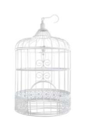 Cage à oiseaux blanche - H 30 cm