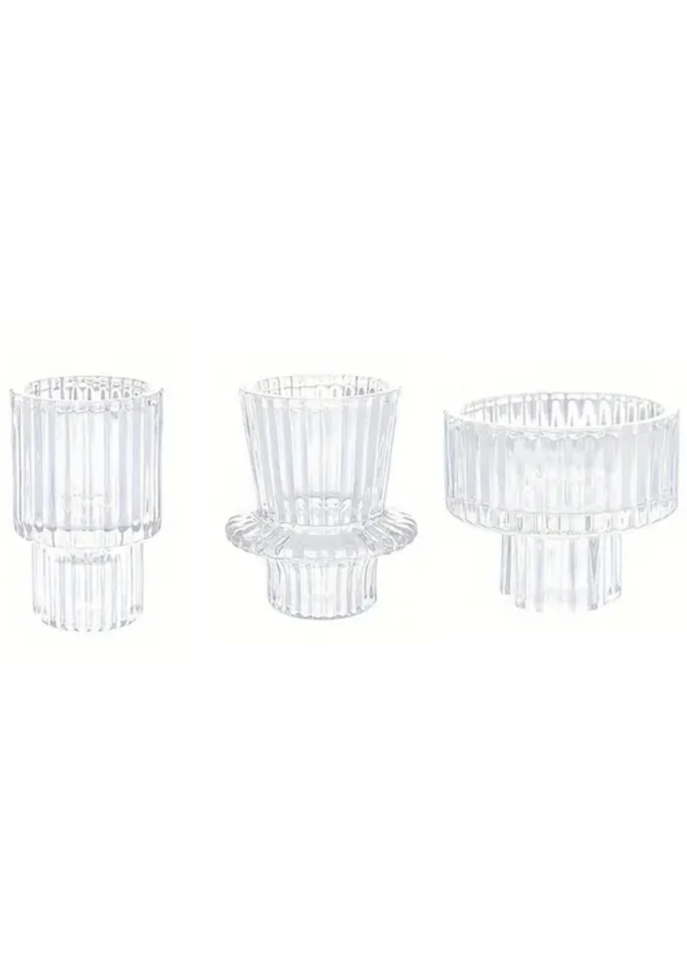 Bougeoir cristal transparent (modèle divers)