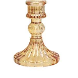 Bougeoir cristal doré - 10,5 cm