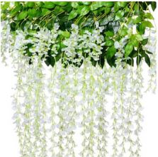 Branche de glycine blanche artificielle - L 120 cm