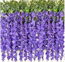 Branche de glycine mauve artificielle - L 120 cm