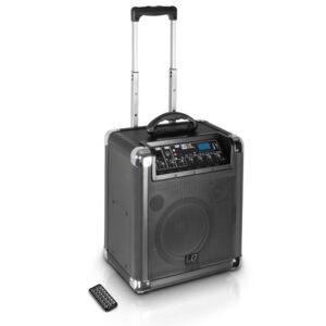 Amplificateur sur batterie et roulettes