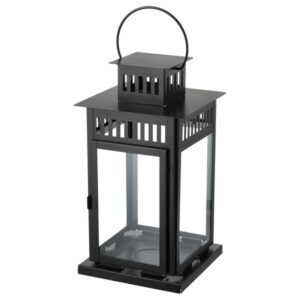Lanterne noire métal – H 44 cm