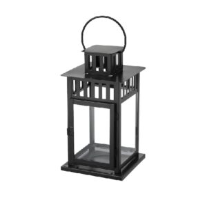 Lanterne noire métal – H 28 cm