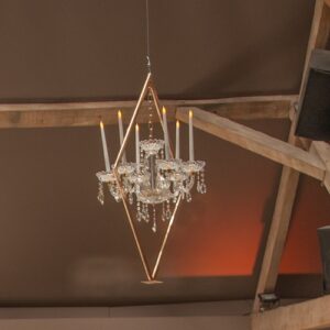 Lustre cristal avec ou sans losange rose gold