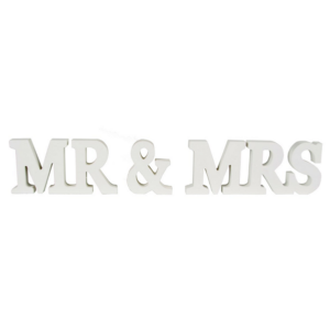 Lettres MR & MRS en blanc - H 15 cm