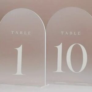 Marque table plexi glacé - H 18,50 l 12,50 cm