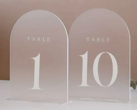 Marque table plexi glacé - H 18,50 l 12,50 cm