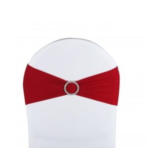 Nœud en lycra bordeaux avec broche argentée