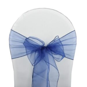 Nœud en organza bleu roi