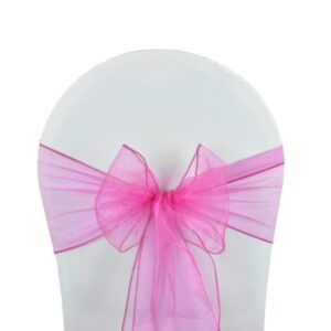 Nœud en organza fuchsia