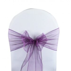 Nœud en organza mauve