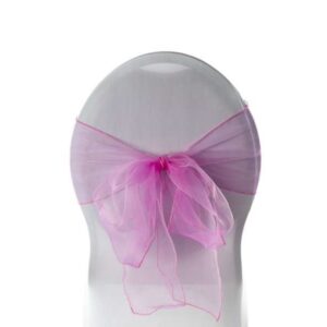 Nœud en organza rose
