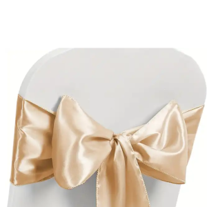 Nœud en satin champagne