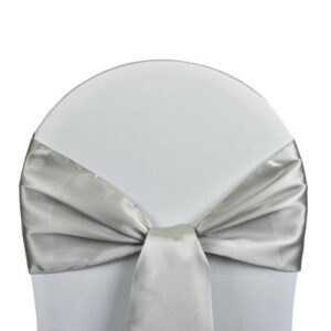 Nœud en satin argent