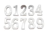 Numéro de table en bois blanc 0 à 10 H 7 cm