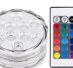 Pad LED submersible ave télécommande - 7 x 3 cm