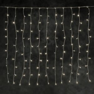 Rideau lumineux LED blanc chaud sur prise  -  3 x 6 m