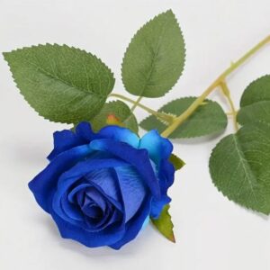 Rose bleue artificielle - L 20 cm