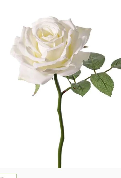 Rose blanche artificielle - L 20 cm