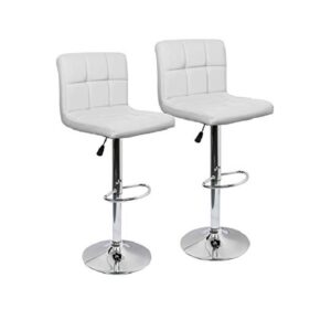 Tabouret de bar  similicuir blanc ajustable