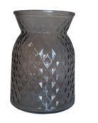 Vase motif gris taupe - 16 cm