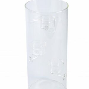 Vase avec supports à bougies en verre - 28 cm