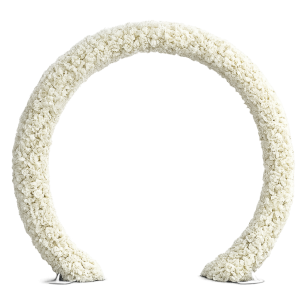 Arche arrondie fleurie blanche - H 220 x L 240 cm