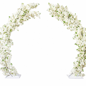 Arche en cerisier blanc arrondie - H 250 cm