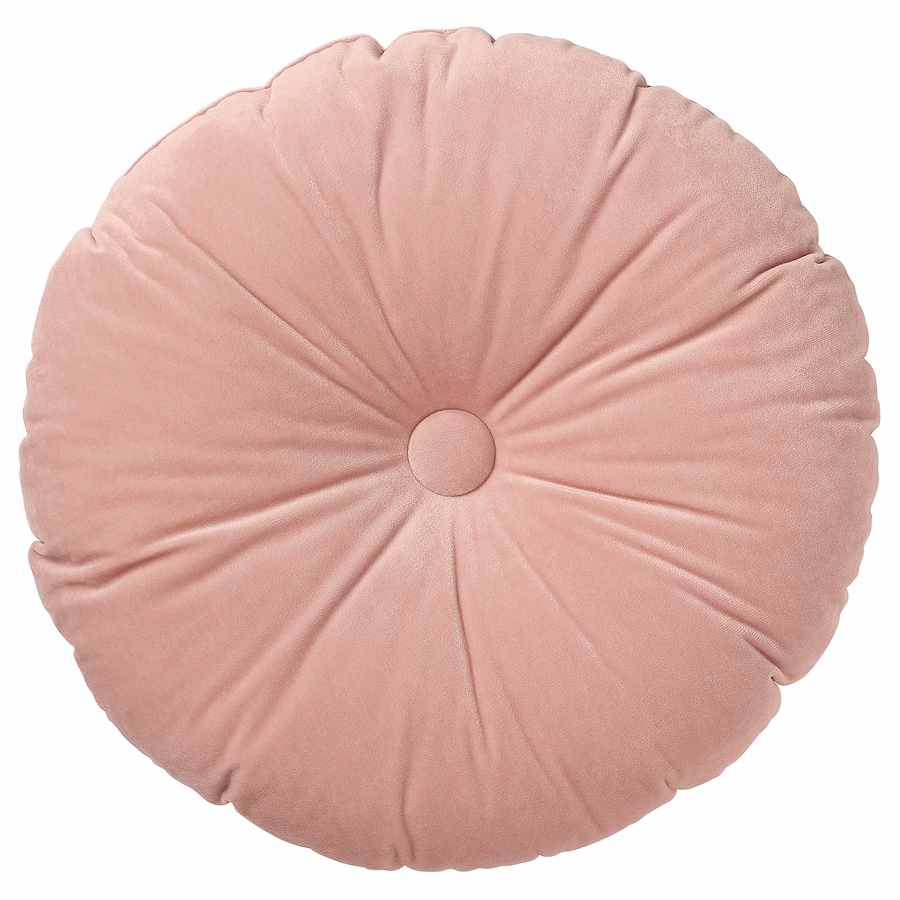 Coussin rose rond pour fauteuil Emmanuelle