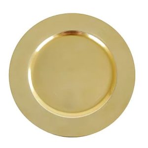 Sous-assiette dorée en plastique - D 32cm