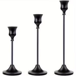 Trio de bougeoirs noir